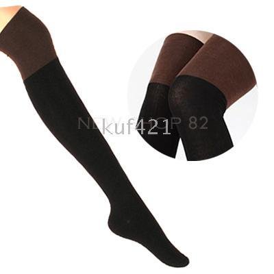 TwoTone Black Brown COLOUR/ Over Knee High Knee Stockings 50pcs/lots