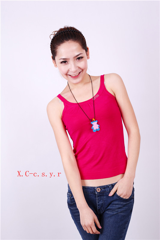 U090 100% cotton spaghetti strap basic shirt