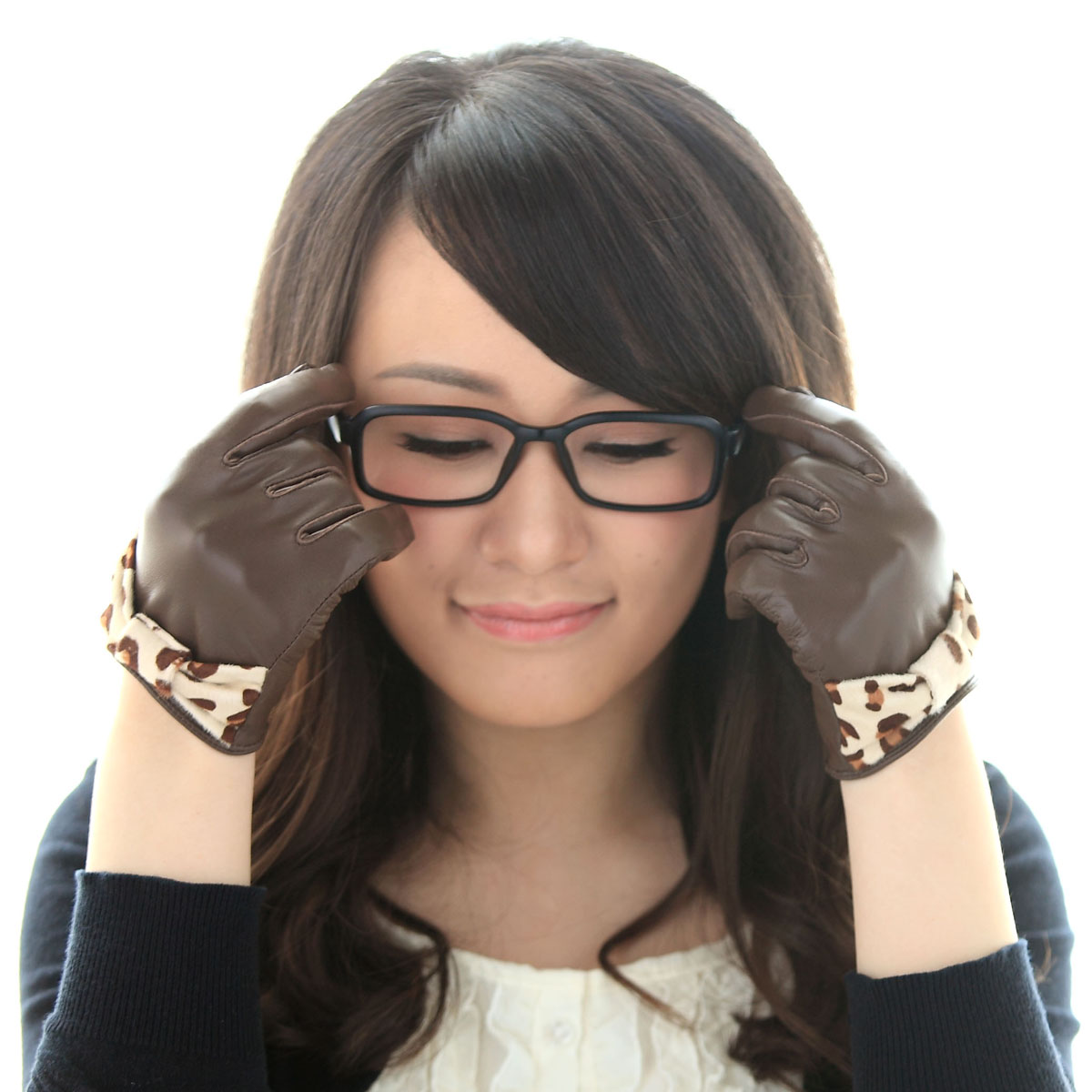 Ukyo women's sheepskin genuine leather quality gloves horsehair bow short design autumn and winter spring thermal