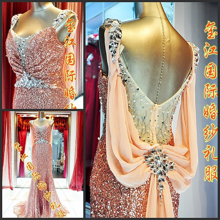 Ultimate luxury crystal formal dress formal dress toast the bride married formal dress evening dress sz766438