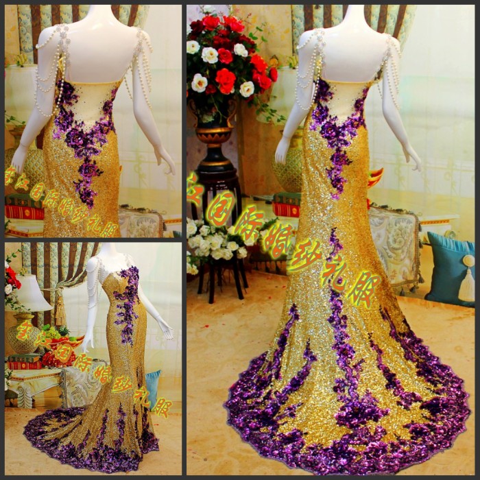 Ultimate luxury crystal formal dress formal dress toast the bride married formal dress evening dress xj76129