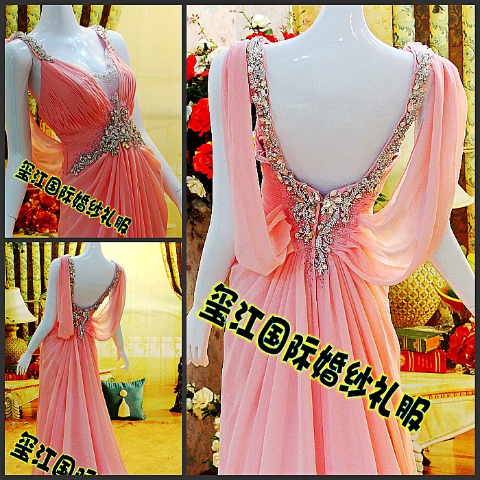Ultimate luxury crystal formal dress formal dress toast the bride married formal dress evening dress xj76173