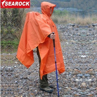 Ultra-light mountaineering bag rain cover three-in poncho ground cloth raincoat
