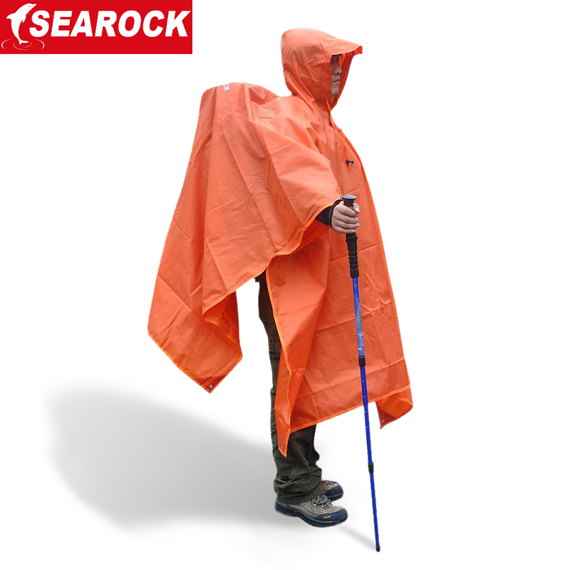 Ultra-light three-in raincoat adult poncho waterproof 210d oxford fabric