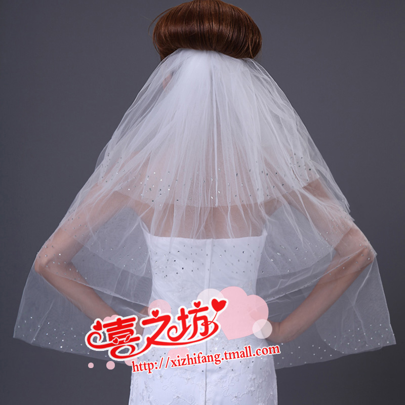 Ultra long wedding dress veil accessories princess veil white beige elegant lace decoration