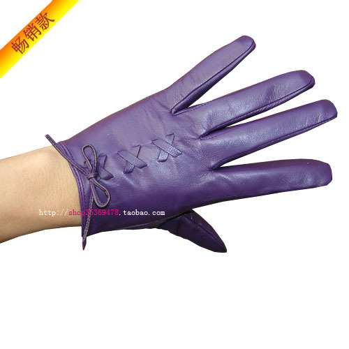 Ultra-short paragraph of the classic fashion women genuine leather sheepskin gloves leather