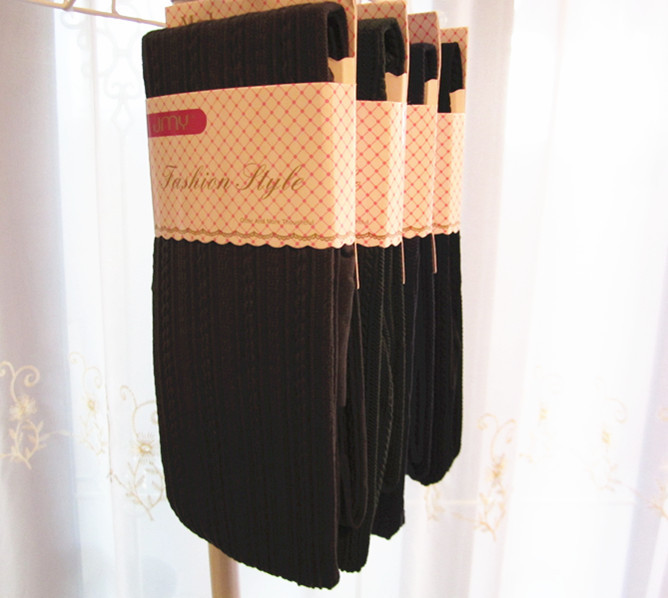 Ultra soft vertical bar pantyhose silk cotton mixed stockings legging