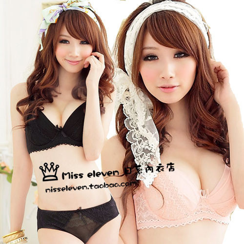 Ultra-thin bc cup push up breathable embroidery gauze underwear bra set 85b80c85c