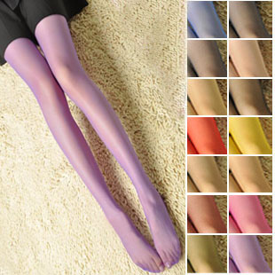 Ultra-thin Core-spun Yarn candy color stockings wire pantyhose plus file pants women's socks sexy socks