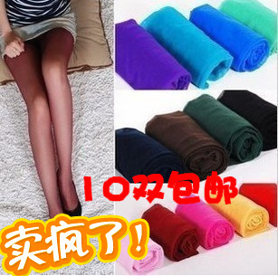 Ultra-thin Core-spun Yarn wire multicolour pantyhose sexy stockings female socks