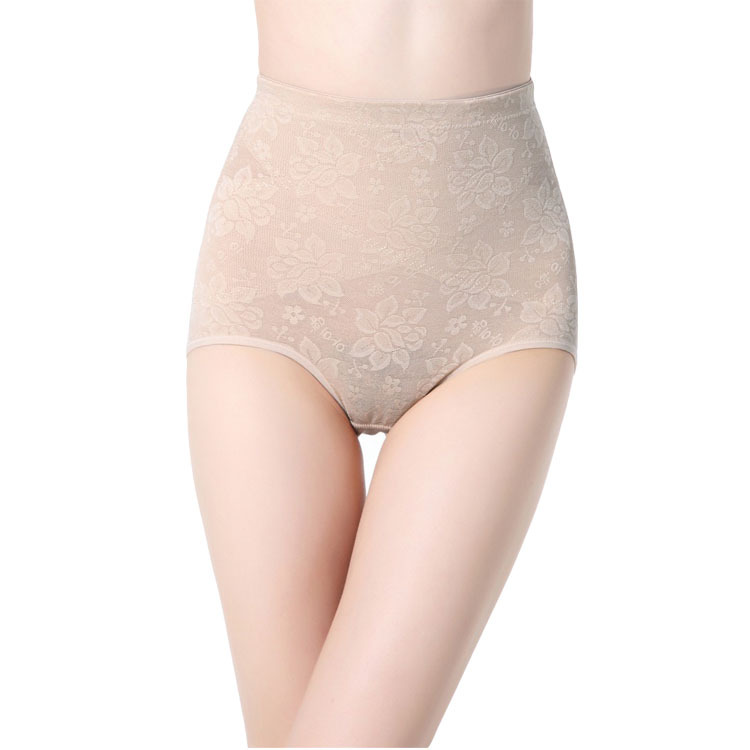 Ultra-thin jacquard mid waist abdomen drawing pants body shaping pants butt-lifting corselets trigonometric panties 2