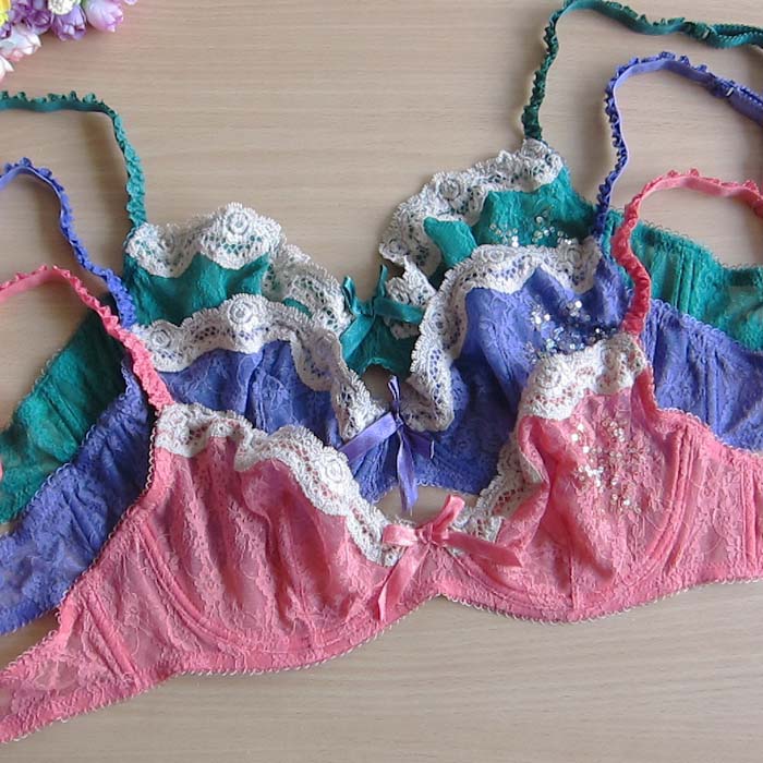 Ultra-thin p3 odille paillette lace lingerie bra 70be75cde80bde