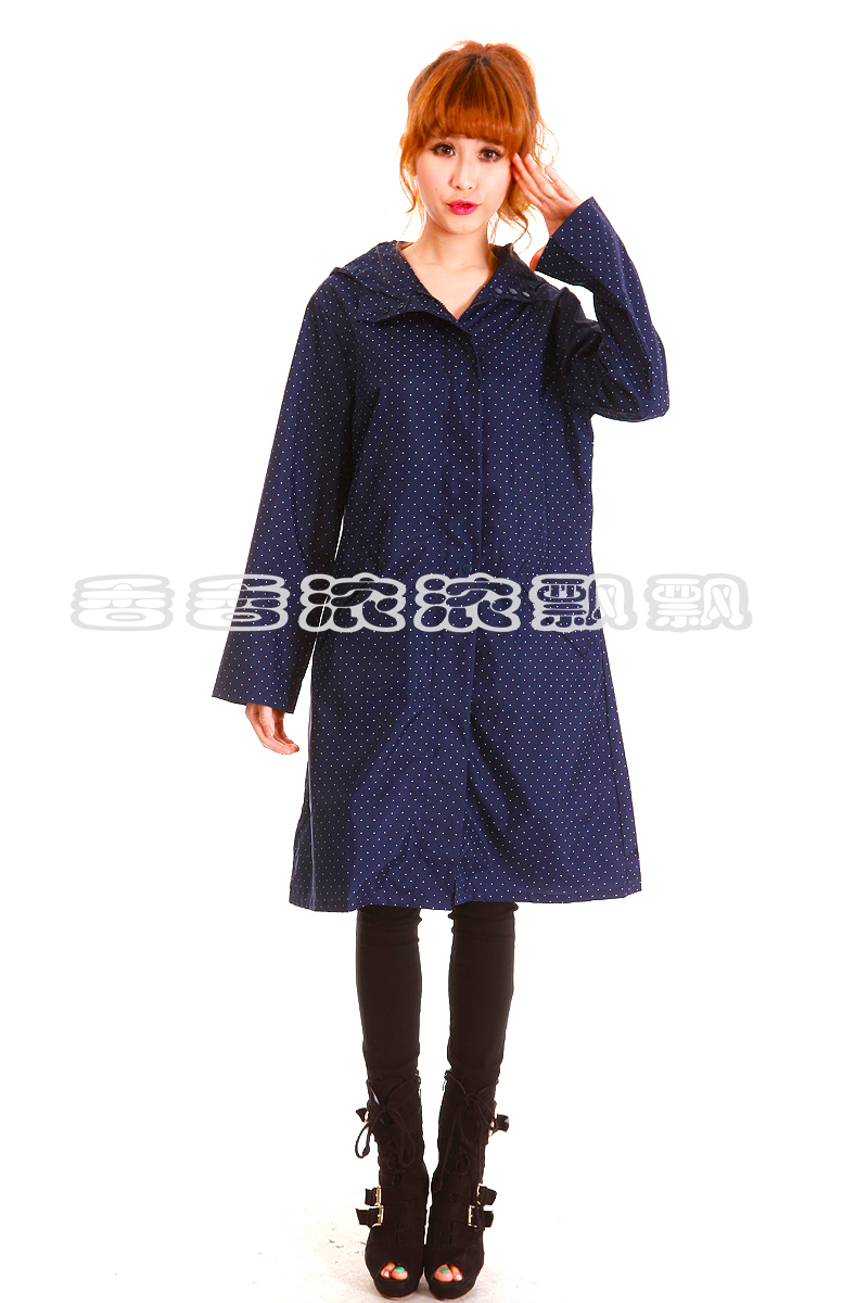 Ultra-thin polka dot fashion raincoat hooded adult raincoat thin soft 1001-r