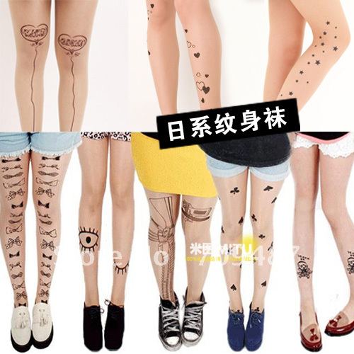 Ultra-thin print pantyhose HARAJUKU stockings