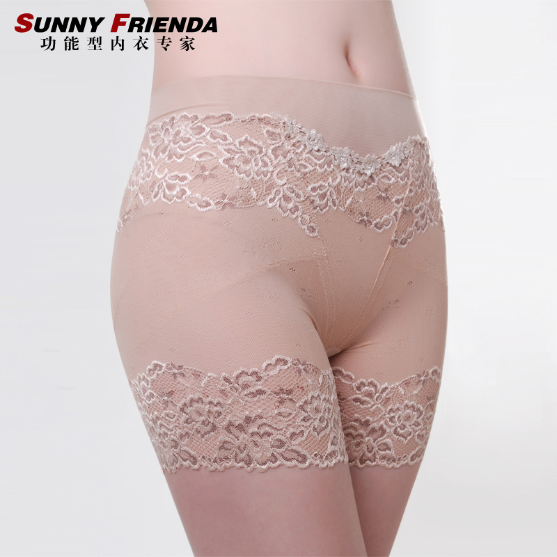Ultra-thin sexy lace butt-lifting abdomen panties drawing slimming stovepipe beauty care body shaping pants corset pants 2666