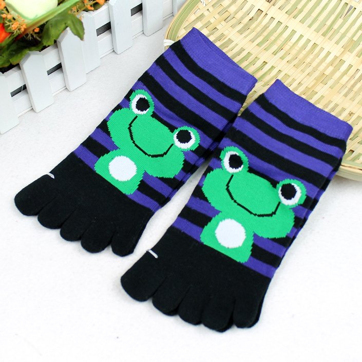 Ultra-thin toe socks cartoon 100% cotton socks female low socks sock slippers women's socks