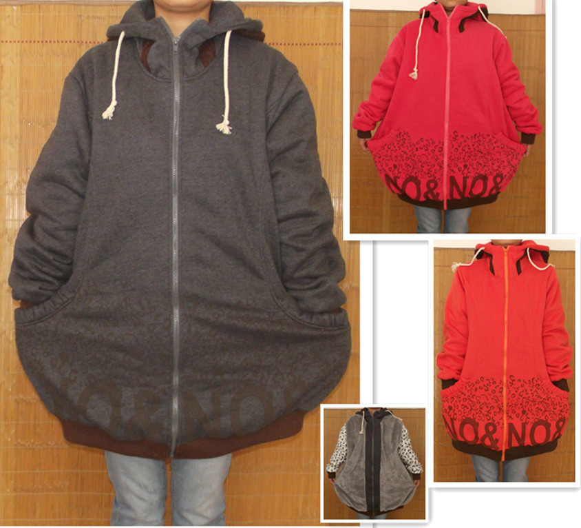 Ultralarge maternity wadded jacket cotton-padded jacket plus size plus size winter 200 knitting material plus velvet