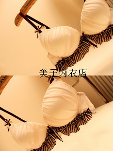 Underwear chiffon yarn stripe graphic patterns single-bra pleated bra push up underwear bra set bra