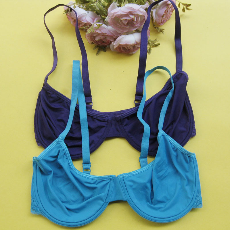 Underwear cw080 purple blue seamless single tier ultra-thin bra 75c80c80d 85c85d female bra