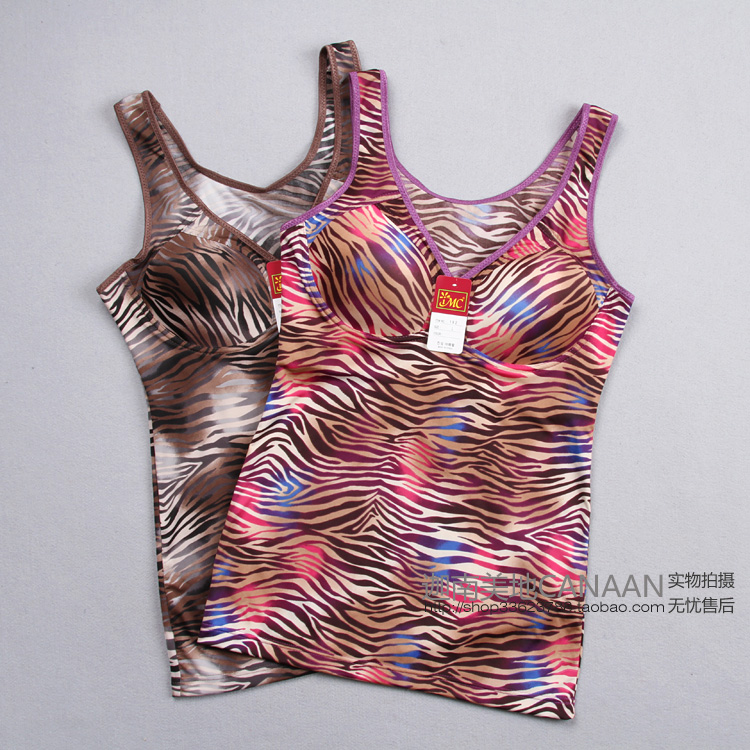 Underwear female sexy leopard print shaping wireless sleeping bra vest hw1192
