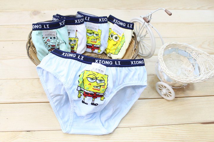 underwear hot selling newest underwear briefs spongebob cartoon underwear shorts children briefs pants 100%cotton underwear pant