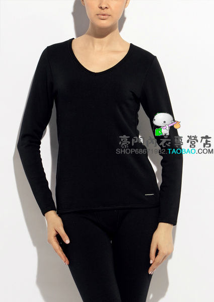 Underwear m26438 women's elastic sanded o-neck set thickening kneepad thermal underwear