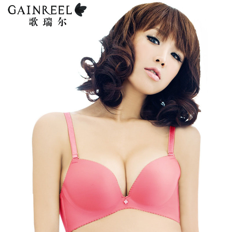 Underwear song arrail 2003 sexy plunge push up glossy formal dress seamless one piece type solid color thick female bra
