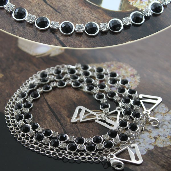 Undwear Accessory!BB172-173!Free Shipping!Black Color!6Pairs/Lot!Rhinestone Crystal Shoulder Diamond Crystal Fashion Bra Strap
