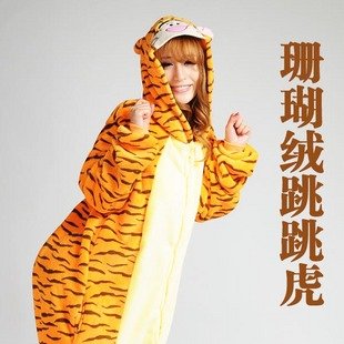 Unicorn pink pig bee lion koala animal one piece sleepwear lounge coral fleece lovers clothes cute pajamas home dress