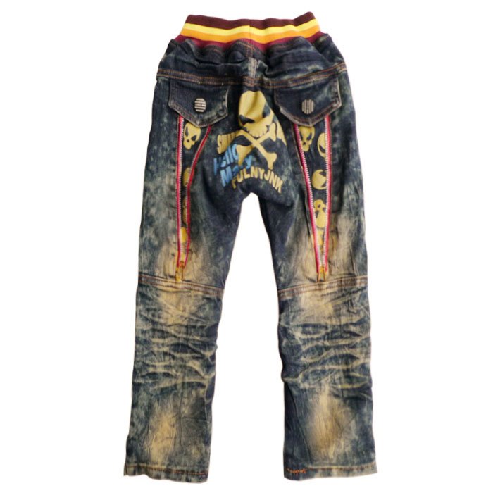 unique kid boy's jeans inside fleece, elastic waist children boy denim pants for winter season,children pants,3-11years