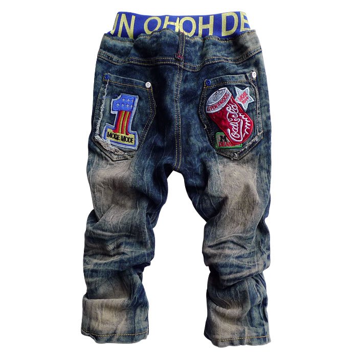 unique kid boy's jeans inside fleece, elastic waist children boy denim pants for winter season,children pants,3-11years