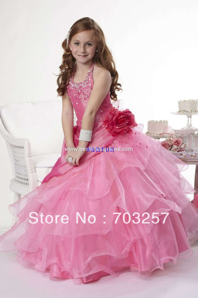 Unique lovely Design naive beading beautiful fashion  lively naive beautiful  Flower Girl Dresses
