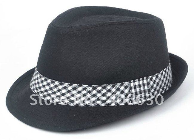 Unisex black fedora Hat & Cap, stylish & classic adult hat, Trilby hat, 10pcs/lot, Free Shipping by China post