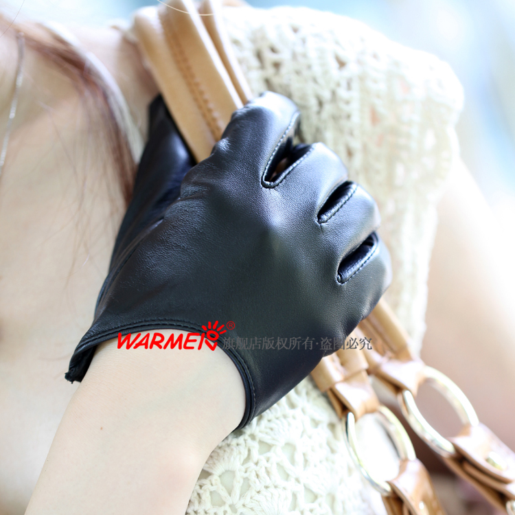 Unisex wind cool sheepskin basic genuine leather gloves l098n