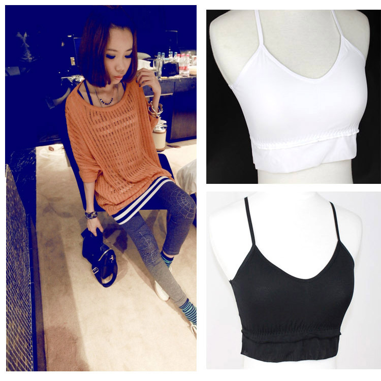 Universal basic small vest design modal tube top tube top vest women's black white
