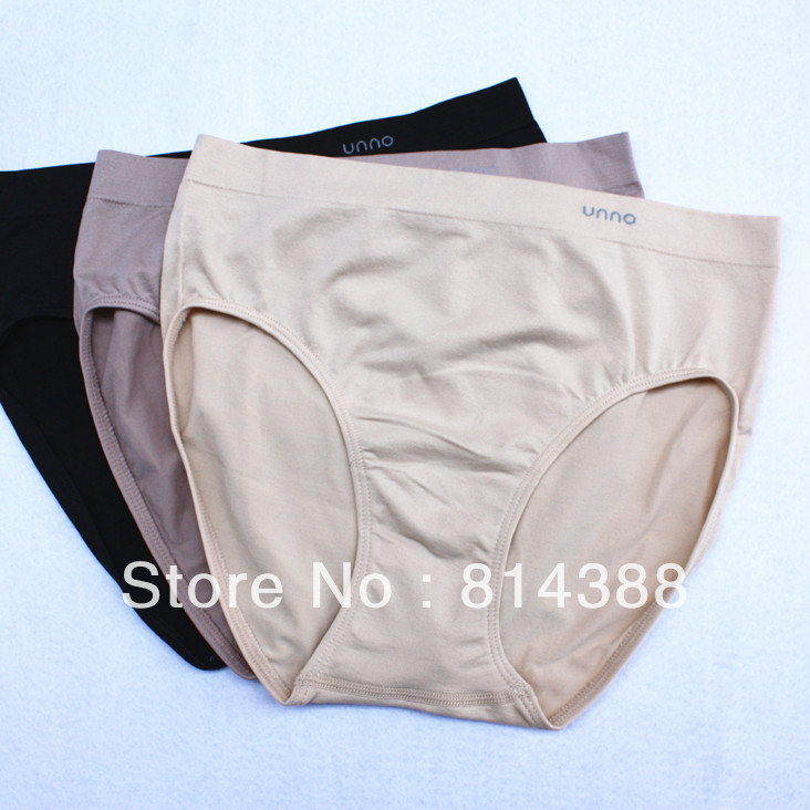 Unno 100% cotton female mid waist trigonometric panties  briefs women underwear free shipping