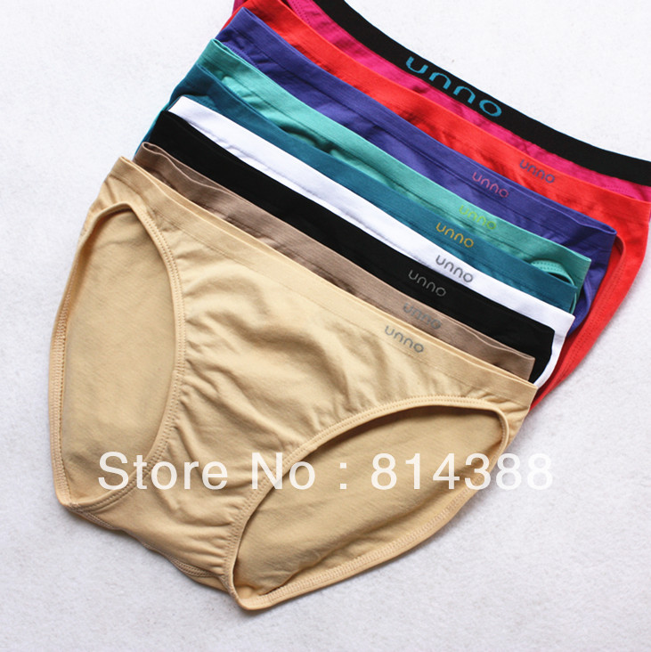 Unno ultra-low-waisted panties sexy bikini panties double layer cotton  briefs women underwear free shipping