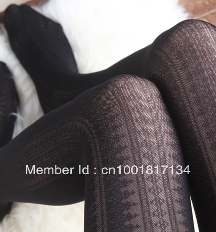 Upscale autumn and winter thicken brushed Leopard was thin pantyhose bottoming socks