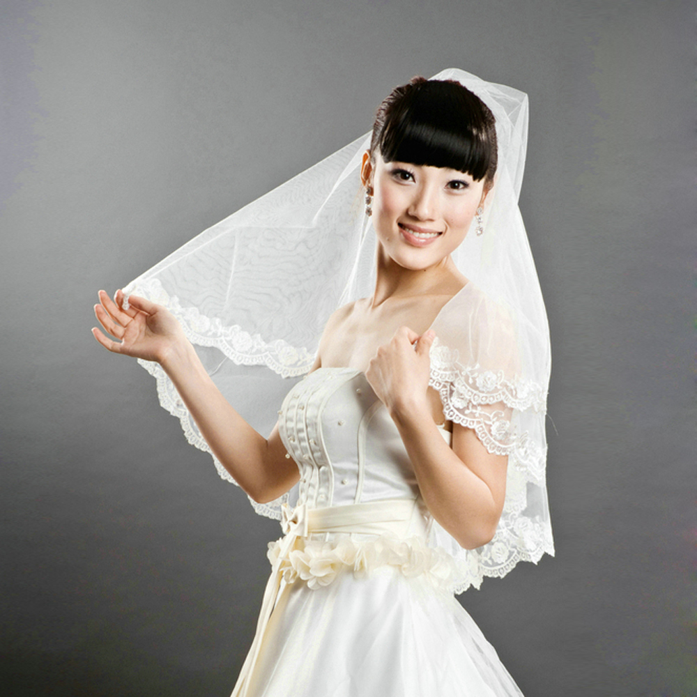 Urged bridal veil wedding dress hot-selling veil lace decoration 021 white