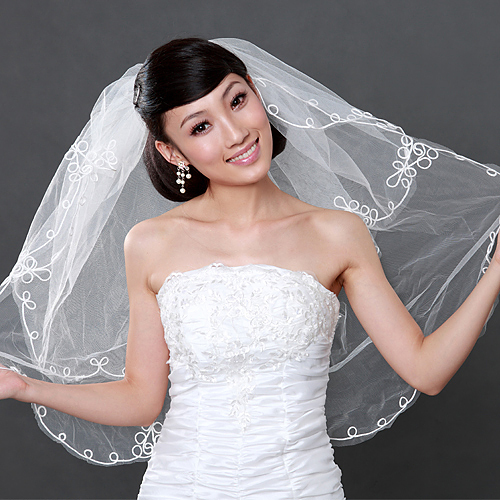 Urged bride quality bridal veil wedding dress veil long veil 032 whitest