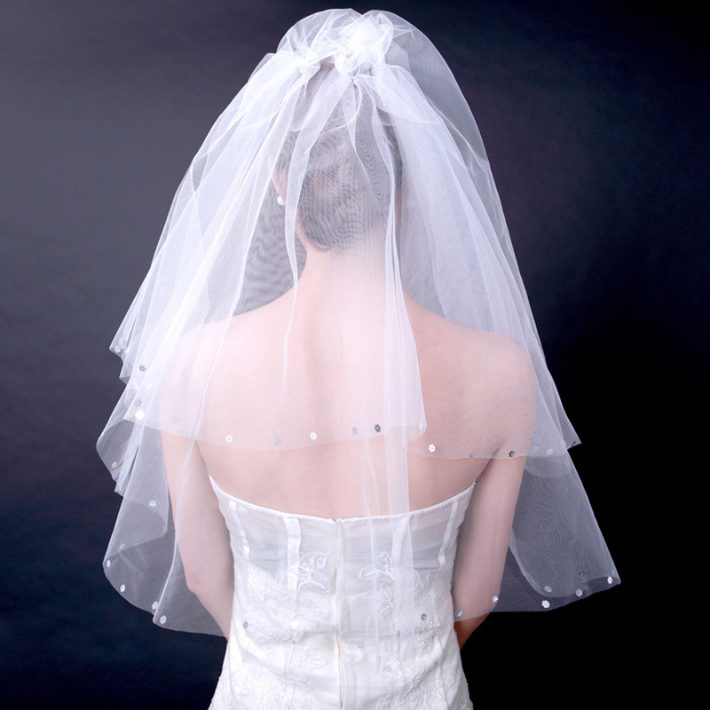 Urged bride quality bridal veil wedding dress veil long veil 063 white