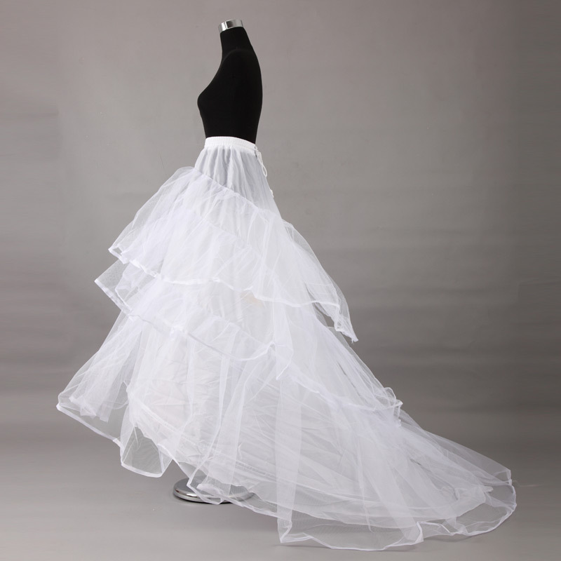 Urged bride wedding formal dress skirt pannier slip gauze train pannier 03