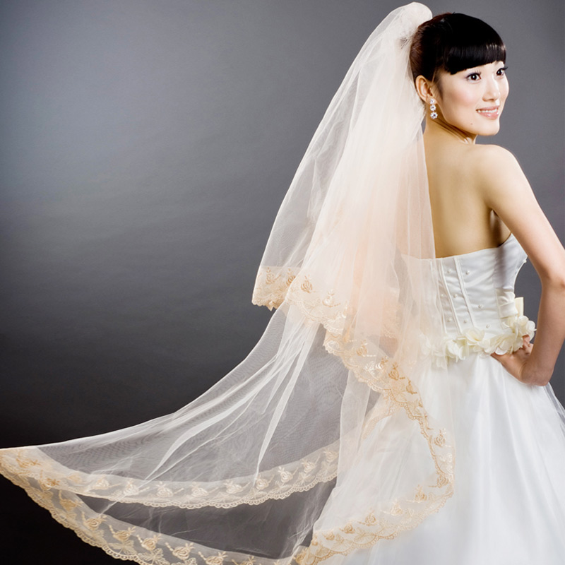 Urged bride wedding veil wedding dress veil bridal veil 017