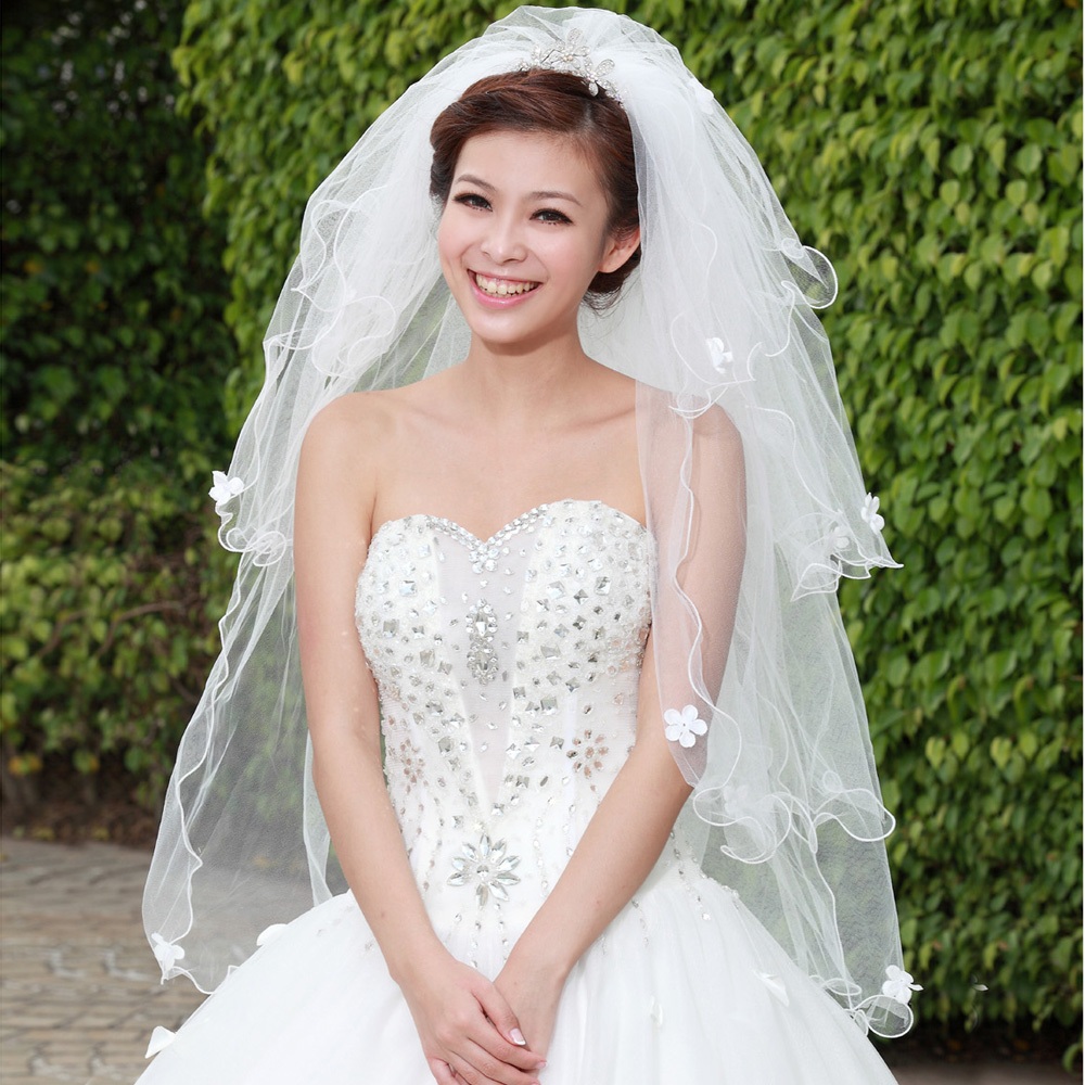 Urged quality bridal bride veil wedding dress veil long veil 048 white