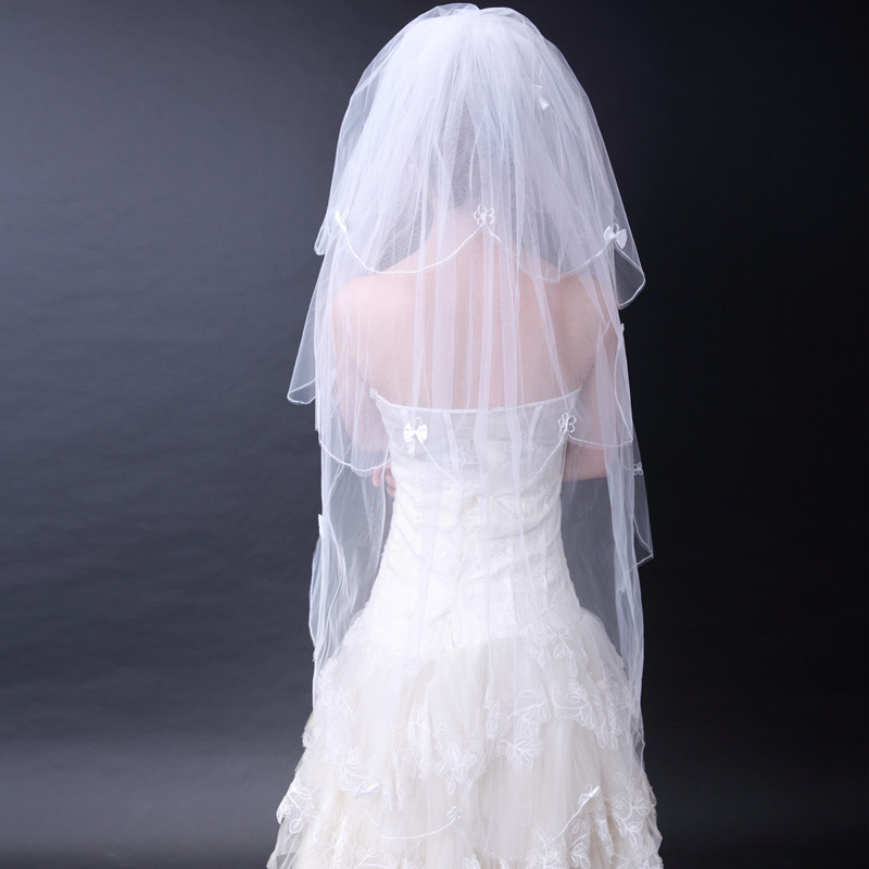 Urged quality bridal bride veil wedding dress veil long veil 051 white