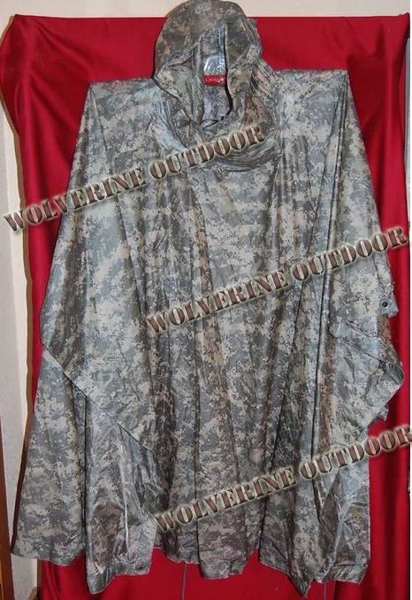 US ARMY Military ACU Digital Camouflage Rip-Stop Poncho 61012-4 (Military Poncho Outdoor Poncho)