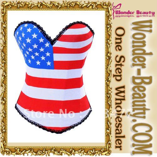 USA flag corset sexy strapless corsets High quality competitive price best service New arrival Free shipping