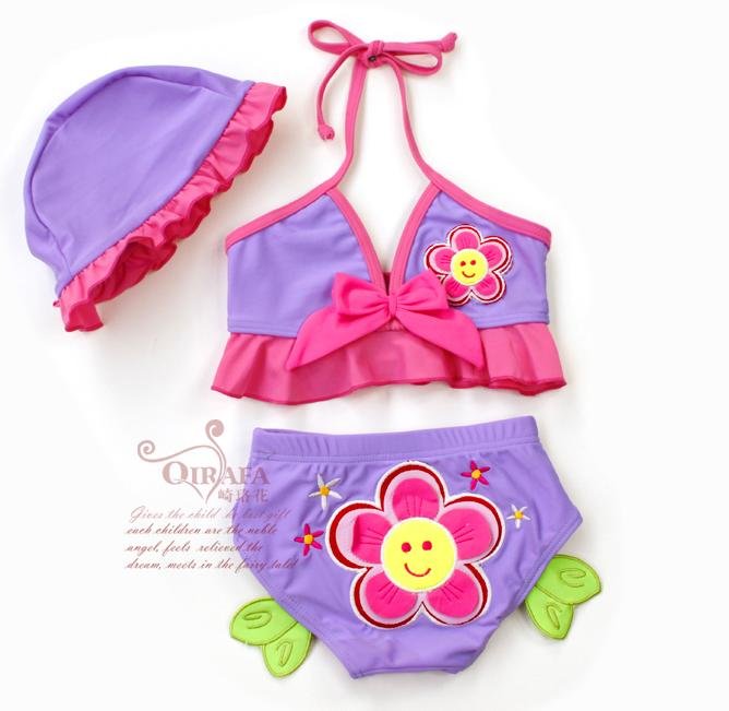 UV Protection,kids/Toddlers girls Sunflower BIKINI swimsuit/beachwear/bathing suit,eco-friendly,Best gifts