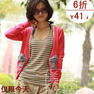 V-neck women's sweater cardigan coat sweater 2011 autumn 3