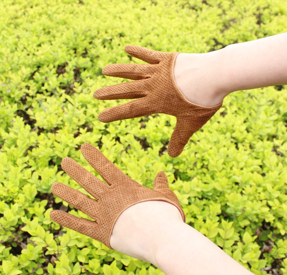 V171 wholesale cheap lambskin leather gloves be perforated